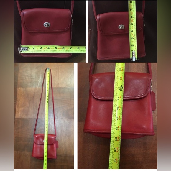 COACH Red Vintage Tango Leather Crossbody with Turn Key Latch and Flap RARE - Picture 17 of 17